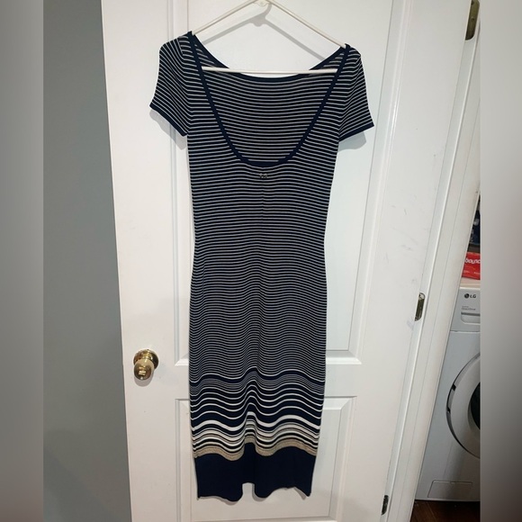 New! Luisa Spagnoli Striped Midi Dress 💙 Small NWT! - Picture 7 of 13